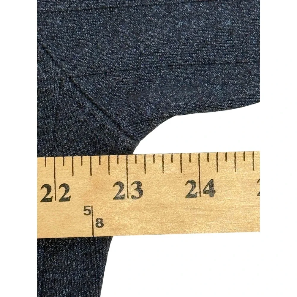 Arrow Men's V-Neck Long Sleeve Textured Knit Sweater XL Blue Cotton Blend‎